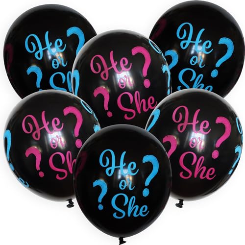 6 Stk. Luftballons Gender Reveal 12' Bio Party Geburtstag Boy or Girl Geschlechtsoffenbarung von ROB'S BALLOONS