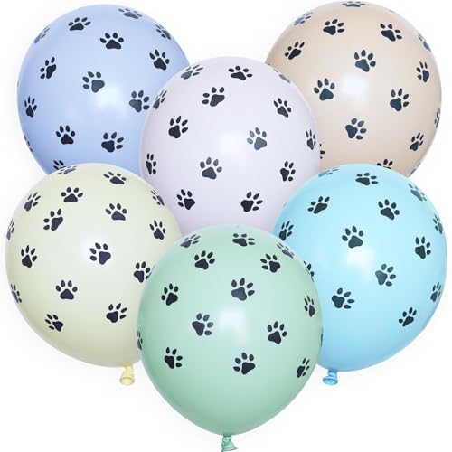 6 Stk. Luftballons Paws 12' Bio Party Geburtstag Hunde Pfoten Dog von ROB'S BALLOONS