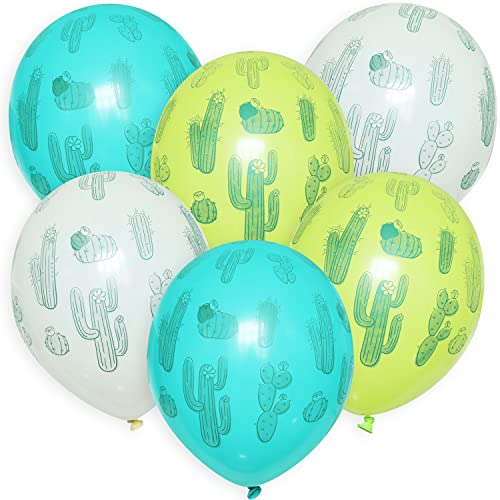 6 Stk. Premium Luftballons Bio Kaktus 12' Party Geburtstag Western Wüste Set von ROB'S BALLOONS