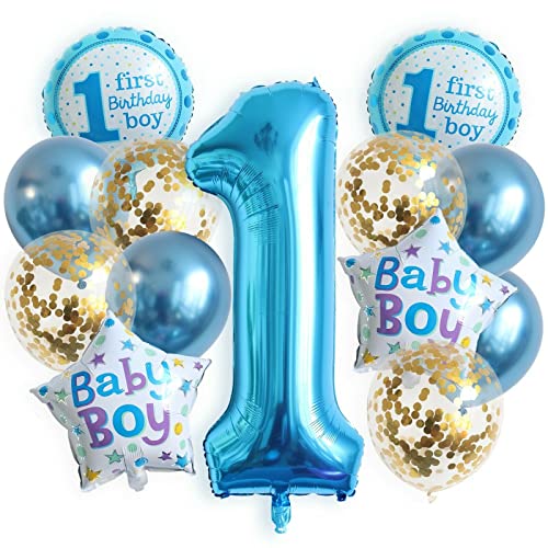 Happy Birthday Boy erster Geburtstag 1 Baby Jungs Luftballons Set Blau Kinder von ROB'S BALLOONS