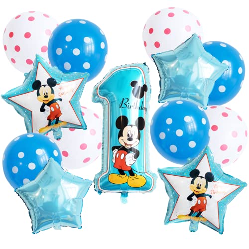 Luftballons Geburtstag Micky Mouse Baby Jungen Maus Mickey Folien Helium Ballon Happy Birthday Blau von ROB'S BALLOONS