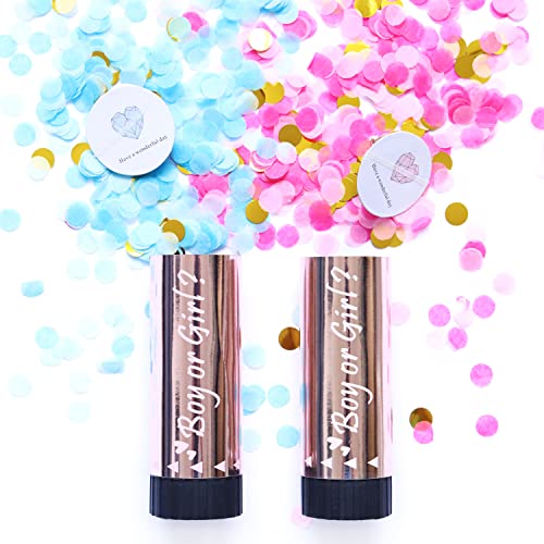 2x Konfetti Popper Werfer Geschlecht Offenbarung Gender Reveal Party Boys Girls, Muster:Jungen 2x Konfetti Popper Werfer Geschlecht Offenbarung Gender Reveal Party Boys Girls, Muster:Jungen von ROB'S BALLOONS