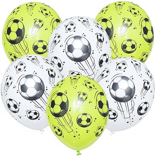 ROB'S BALLOONS 6 STK. Luftballons Fußball 30 cm Bio Party Geburtstag Soccer DFB Weiß Schwarz Set von ROB'S BALLOONS