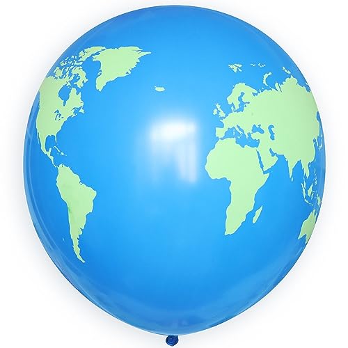 ROB'S BALLOONS XXL Luftballon Globus 60 cm Bio Party Geburtstag Planet Erde Welt Atlas Set von ROB'S BALLOONS