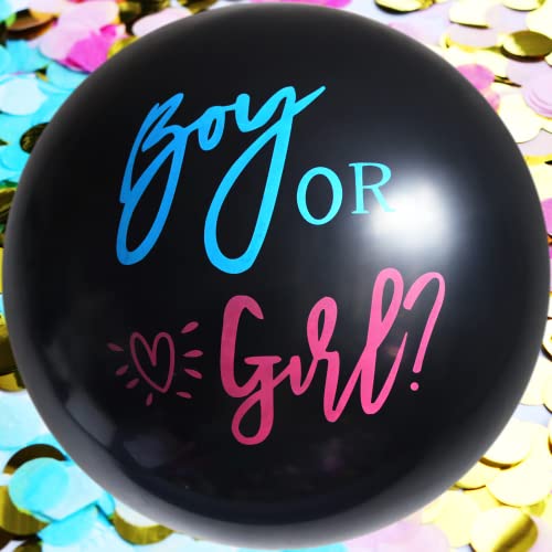 XXL Luftballon 91 cm Geschlecht Offenbarung 36" Gender Reveal Boy or Girl Mädchen Junge Party Konfetti von ROB'S BALLOONS