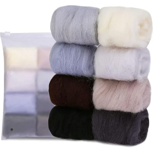 ROCILA 10G DIY Wollroving Nadelfilzen 8 Farben Wollfilzfaser Handgemachtes Material Für Anfänger Nadelfilzen Produktherstellung von ROCILA