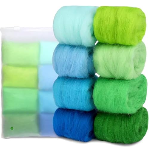 ROCILA 10G DIY Wollroving Nadelfilzen 8 Farben Wollfilzfaser Handgemachtes Material Für Anfänger Nadelfilzen Produktherstellung von ROCILA