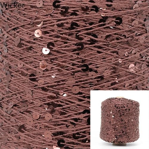 ROCILA 500 g ausgefallenes Baumwollgarn, 6 mm/3 mm, Pailletten, Strickgarn, ideales Partnergarn zum Stricken mit anderem Garn von ROCILA