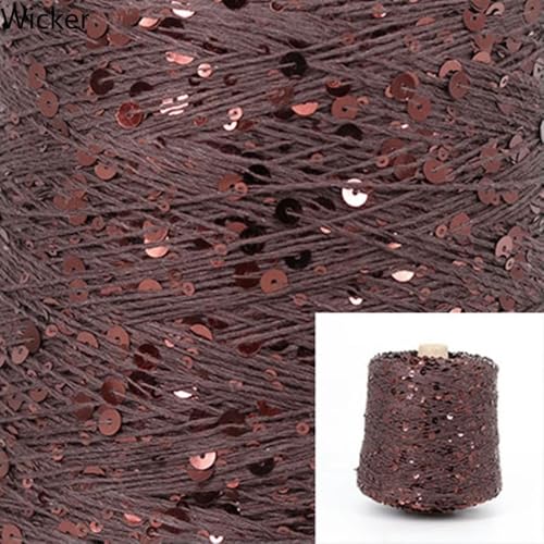 ROCILA 500 g ausgefallenes Baumwollgarn, 6 mm/3 mm, Pailletten, Strickgarn, ideales Partnergarn zum Stricken mit anderem Garn von ROCILA