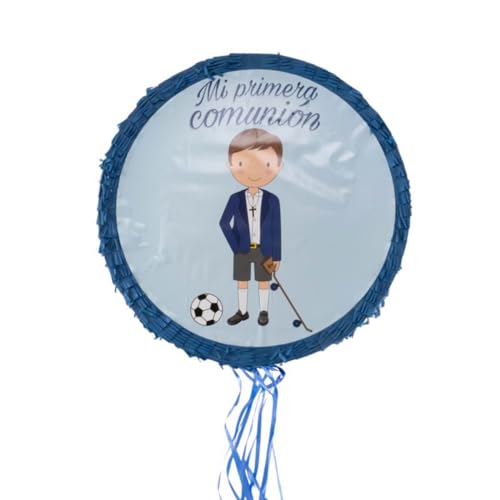 Pinata zur Kommunion von Kindern, Zugbänder, blau, Party-Set für Kinder und Erwachsene, 48 cm von ROCKING GIFTS