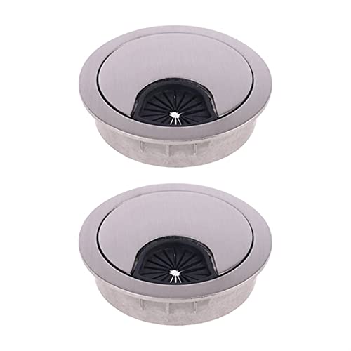 Schreibtisch-Durchführungen, 2 Pcs Zink-legierung Schreibtisch Draht Loch Abdeckung Basis Computer Tülle Kabel Outlet Port(Gray,50mm) von ROJDFCNBW