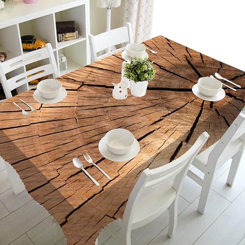 ROLETI Tischdecke Holzoptik Abwaschbare Tischdecken Pflegeleicht Antifouling Rechteckige Tischdecken für Home Küche Schulanfang Deko Picknick Stehtisch Weihnachten Tischdecken (152x259 cm) von ROLETI