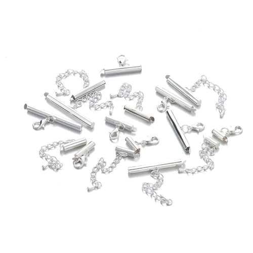 ROMDANTY 10 Sets/Lot 10–40 mm Karabinerverschlüsse, Schlüsselanhänger, Armband-Endverbinder, Schiebeverschluss, Verlängerungskette für DIY-Schmuck von ROMDANTY