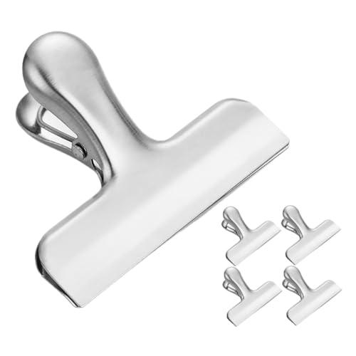 5st Edelstahlclip Beutelauslaufclip Verschlussklammern Aus Edelstahl Verschlussclips Für Lebensmittel Lebensmittelklammern Für Taschen Essensclips Silver Rostfreier Stahl ROMISBABA von ROMISBABA