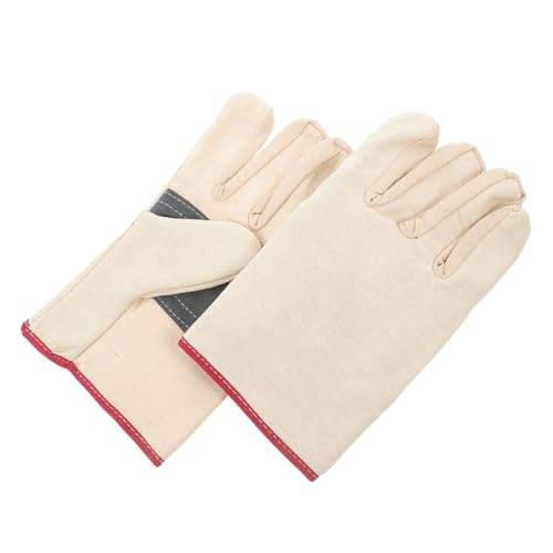 ROMISBABA 1 Paar Beige Baumwollgarn Arbeitshandschuhe Herren Canvas Schutzhandschuhe Arbeitshandschuhe Für Herren Outdoor Arbeitshandschuhe von ROMISBABA