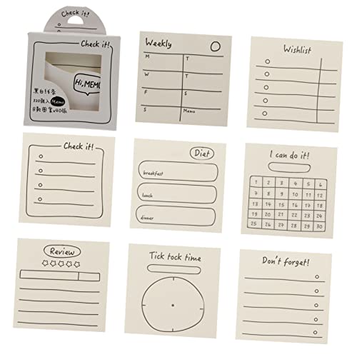 ROMISBABA 1 Set / 320pcs Schöne Gedruckte Self-klebrige Pads Klebrige Memo Besonderheiten Note Pads Zufälliger Stil von ROMISBABA