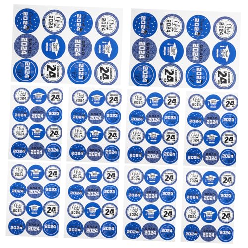 ROMISBABA 10 Blatt Abschlusssaison Kreisaufkleber Etikettenaufkleber Kleine Abschlussaufkleber Abschlussetiketten Verpackungsaufkleber Abschlussaufkleber Siegelaufkleber Blaue von ROMISBABA