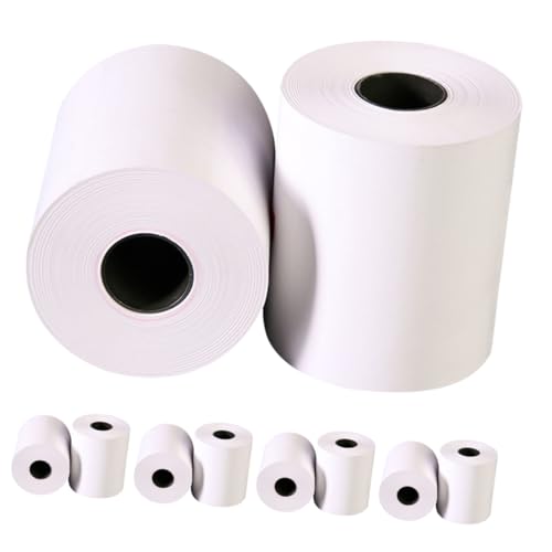 ROMISBABA 10 Rollen Thermopapier einschlagpapier druckpapier durckerpapier xmm Papierrollen Kassendruckerpapier Etikett Seidenpapier Aufkleber Papier für Thermodrucker -Geldpapier Weiß von ROMISBABA