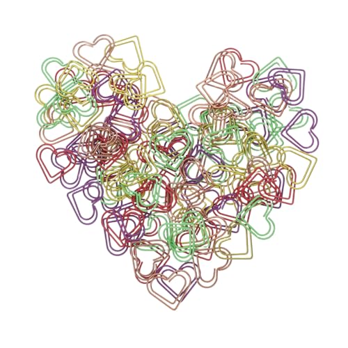 ROMISBABA 100 Stück Herzförmige Büroklammern, Mehrfarbige Metall-büroklammern Für Bürobedarf, Schulprojekte, Heimorganisation, Spaß Für Schüler Und von ROMISBABA