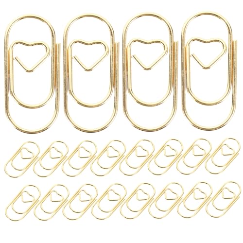 ROMISBABA 100St Büroklammer Papiersortierklammern Strickklammern kleine Strickclip-Ornamente Buchleseclips büromaterial office supplies Dokumentenstrickclips Office-Datei-Clips Metall Golden von ROMISBABA