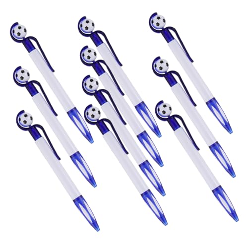 ROMISBABA 10st Fußball Kugelschreiber Fußballgeschenke Stifte Für Studenten Kugelschreiber Masse Scrapbooking-stifte Einziehbarer Stift Punkt Stift Schreibstifte Für Das Büro Blue Plastik von ROMISBABA