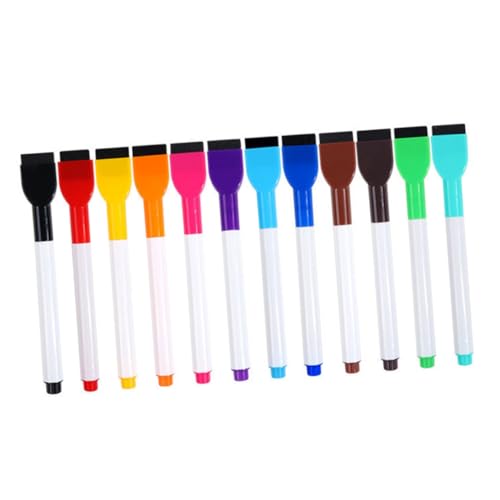 ROMISBABA 12 Stück Farbige Whiteboard Marker Trocken Abwischbare Marker Trocken Abwischbare Stifte Kreidetafel Schilder Stifte Klassenzimmer Whiteboard Stifte Whiteboard Marker von ROMISBABA