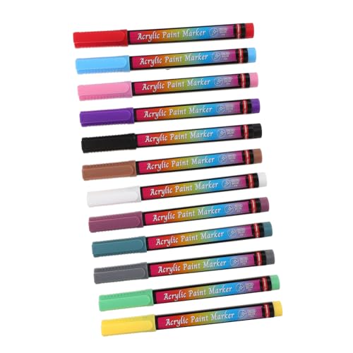 ROMISBABA 12St weiche Steinbürste Multifunktionsmalstifte Stift machen Malen Sie Kunstmarker acyllackfarbe stifte drawing pen Pinselstifte für Acrylfarben schnell trocknender Marker Plastik von ROMISBABA