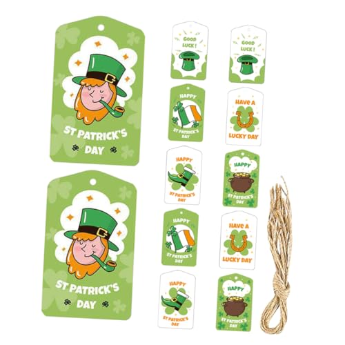 ROMISBABA 12st Anhänger-aufhänger Danke, Dass Sie Tags Präsentieren Geschenketiketten Namensschild St. Patricks Gastgeschenke St. Patrick's Day-tags Schmuckanhänger Grüne Tags Hanfseil von ROMISBABA