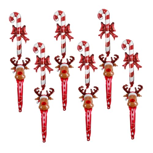 ROMISBABA Handheld Weihnachten Elch Ballons 24 Aufblasbare Stick Cane Candy 12 Stück Set Weihnachten Party Ornament Aluminium von ROMISBABA