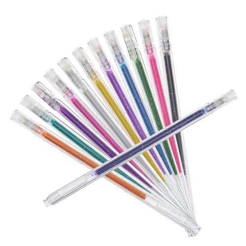 ROMISBABA 12st Gelstift-malstift Kugelschreiber Gel-nagellack Markierungen Textmarker Metallisch Funkeln Farbstifte Schwarze Stifte Gelschreiber Zum Schreiben Löschbare Gelstifte Plastik von ROMISBABA