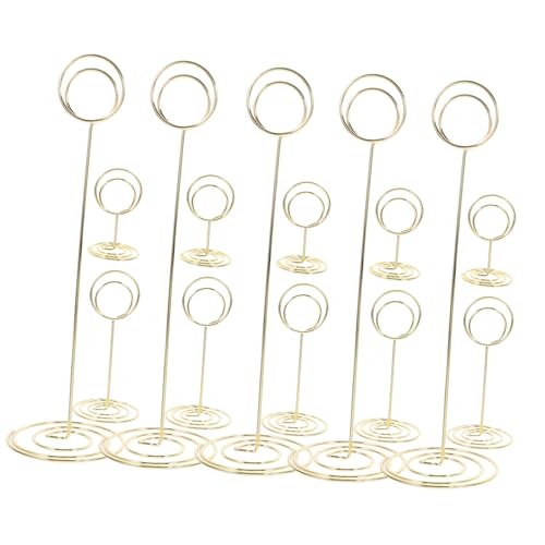 ROMISBABA 15st Esstisch-nummern-clip Planke Handel Diagramm Runde Bildhalter Tischnummernkarten Kartenauswahl Hochzeitsmittelstücke Für Tische Schilderhalter Platte Clips Golden Stahldraht von ROMISBABA