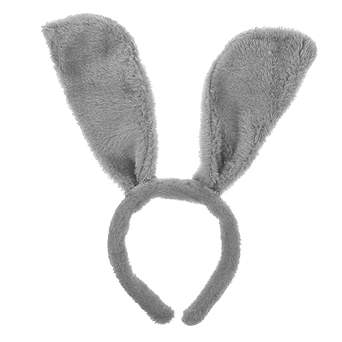 ROMISBABA 1stk Stirnband Mit Tierohren Fascinator-stirnband Blase Stirnband Muffen Hasenohren Für Erwachsene Hasen-stirnband Thematisiert Stirnbänder Haarbänder Grey Plüschstoff von ROMISBABA