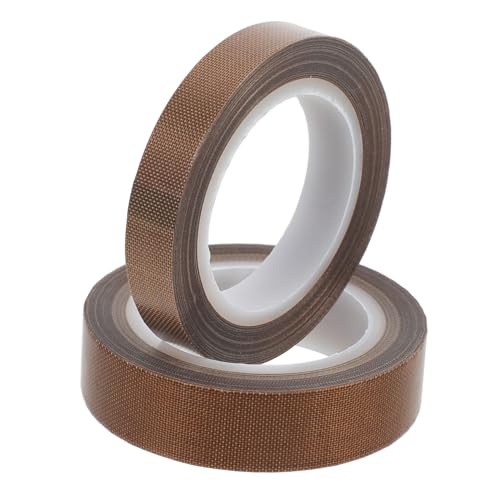 ROMISBABA 2 Rollen Hochtemperaturband PTFE-Klebeband Vakuumversiegelungsband Vielseitiges Klebeband Haushaltsklebeband PTFE Klebeband PTFE-Band Isolierbänder Vakuumierband Light Brown von ROMISBABA