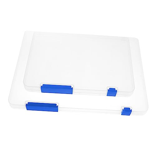 ROMISBABA 2 Stücke Boxen Datei schlanker tragbarer Projektkoffer Veranstalter Wandordner-Organizer storage boxes aufbwahrungs-box Inhaber von Büronotizen Aktenkoffer pp Blue von ROMISBABA