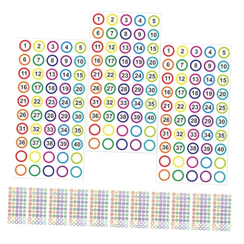 ROMISBABA 20 Blatt Digitale Aufkleber Inventaraufkleber Aufkleber Inventaraufkleber Nummerierter Werkzeugkastenaufkleber Nummernaufkleber Runde Nummernaufkleber von ROMISBABA