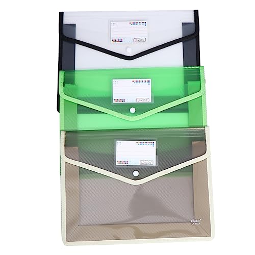 ROMISBABA 3st A4 Wasserdichte Aktentasche Korb Veranstalter Karton Sichere Tasche Dokumentenmappen Büroklammern Stand Deckel Dokumentieren Dokumentenspeicher Papier Pvc von ROMISBABA