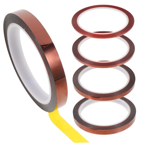 ROMISBABA 5 Rollen Hitzebeständiges Klebeband Isolierband Klebeband Für Die Elektronik Thermoband Wärmeband Klebeband Für Transferpressen Klebeband Reparieren Sublimationsband Pi-polyimid von ROMISBABA