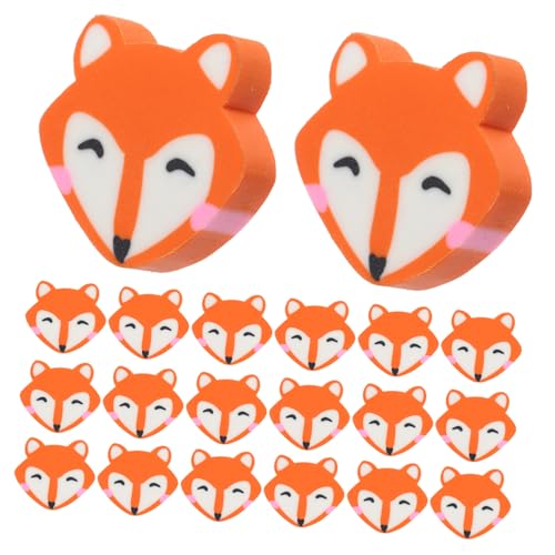 ROMISBABA 50 Stück Kleiner Fuchs-radiergummi Zum Thema Fuchs Fuchs-minifiguren Neuartiger Radiergummi Miniatur Radiergummis Gefälligkeiten Belohnungs-radiergummis Orange von ROMISBABA