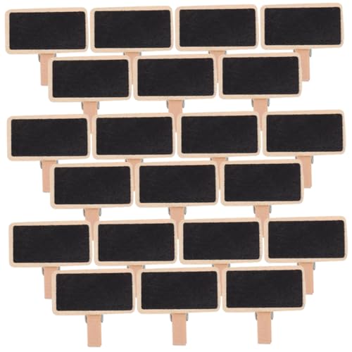 ROMISBABA 50 Stück Mini-Tafel Whiteboard write board plank board message board dekorplatte platte holz Tafel-Memo-Clips Nachrichtenklemmen Tafelclips Klemmbrett aus Holz Tafelzeichen hölzern von ROMISBABA