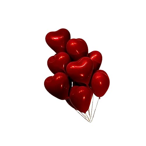 ROMISBABA 50 Stück Partyzubehör Liebesballons Herzballons aus Aluminium dekorative Herzballons Herz Dekor the wedding party hochzeitsparty balloon Dekorative Luftballons Hochzeitsballons rot von ROMISBABA