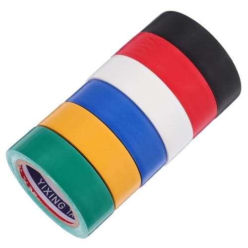 ROMISBABA 6 Rollen Elektrisches Isolierband Draht elektrisches Band spiralförmige Kabelumwicklung Abdeckband das Band kabelbinder cable tie klebeband farbiges Isolierband Isolierbänder PVC von ROMISBABA