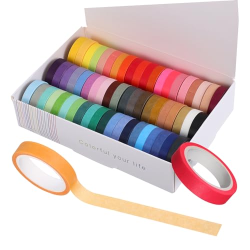 ROMISBABA 60 Rollen Regenbogenband Papierklebeband Aufkleber Sammelalbum Dekoration Diy Klebeband Wickelband Künstlerband Scrapbook-diy-klebebänder Abdeckband Bunte Bänder Japanisches Papier von ROMISBABA