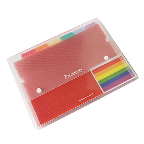 ROMISBABA 7 Aktenordner A4 Rainbow Dokumentenordner A4 Umschläge Umschlagdateiordner A4-papiertüte Mehrschichtiger Ordner Aktentasche Loseblattordner Erweiterbarer Dokumentenordner Colorful von ROMISBABA