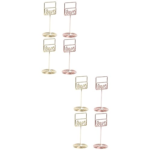 ROMISBABA 8 Stk Halter in Liebesform Bürodekorationen Tischständer Herz Gastgeschenke Tischkartenhalter Nachricht Steht Tischnummernhalter Tischnamenhalter Liebesclips Kabelhalter Bildhalter von ROMISBABA