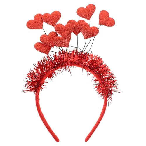 ROMISBABA Herz Haarbänder Valentinstag Zubehör Herz Stirnband Amor Valentinstag-party-kopfschmuck Party-haarreifen Stirnband Mit Rosenblüten Amor Stirnband Amor Kostüm Damen Rot Filzstoff von ROMISBABA