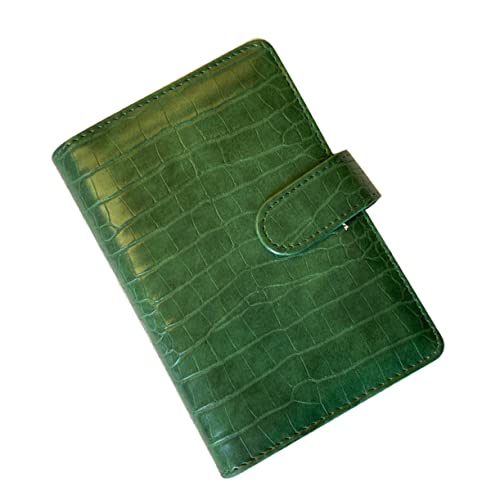 ROMISBABA Kassenbuch Bindemittel Binder Budgetplaner Sammelalbum Mit Einbanddeckel A5-spiralnotizbuch Notebook-schutzhülle Tragbarer Vintage-notizblock Mini-notizblock Büroklammern Pu Green von ROMISBABA