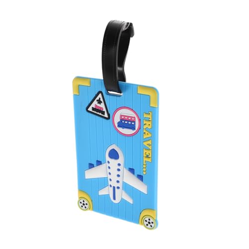 ROMISBABA Kofferanhänger Lustig Gepäckanhänger Koffer Clever Gepäckanhänger Mit Lederband Taschenanhänger Reise-tag Reisekarteninhaber Gepäckanhänger Aus Silikon Für Koffer Sky-blue Pvc von ROMISBABA