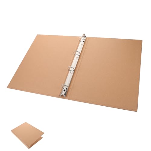 ROMISBABA Loseblatt-Bucheinband aktenkoffer aktentaschen Hochwertige Verarbeitung notebook planen Ringbuch A4 Lader Karabiner Ordner für die Schulästhetik Binder-Notizbuch-Cover Kraftpapier von ROMISBABA