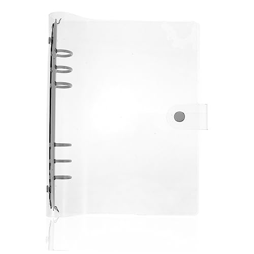 ROMISBABA PVC-Kontobuch Bindemittel Halter Mini-Ordner Schlüssel Knopf binder notebook notebooks Notizblock Dokumentenordner Buchbinder mit Umschlag Buchclip-Ring Aluminiumlegierung Weiß von ROMISBABA