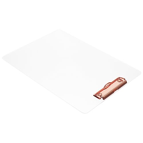 ROMISBABA Transparenter Boardclip Trockenlösch-Klemmbretter stabile Schreibtafel Office-Dokumentenclip schreibmappen schreibbrett Bleistiftskizze Zwischenablage Datei-Clip Metall Rose Gold von ROMISBABA